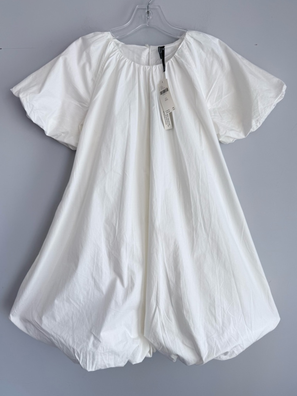 NWT Anthropologie Puff Sleeve Bubble Hem Mini Dress White XXS Coastal Bridal - Picture 4 of 12